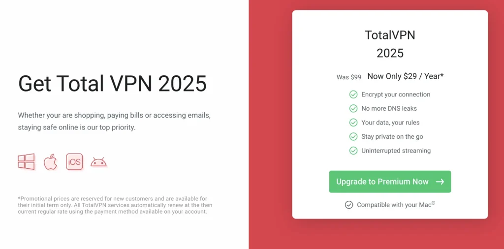 Тарифні плани Total VPN